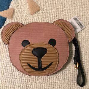 New Moschino bear wristlet pouch
